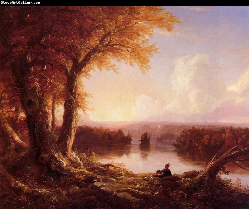 Thomas Cole Indian at Sunset